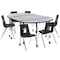Flash Furniture Mobile 76" Oval Wave Grey Table Set-18" Chairs XU-GRP-18CH-A3048CON-48-GY-T-A-CAS-GG - alternate 7